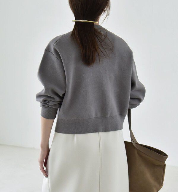 quaranciel「《一部追加予約》quaranciel:〈手洗い可能〉ノーカラー ダブル ボタン ジャケット カーディガン」|カーディガン|