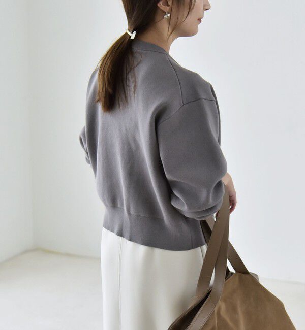 quaranciel「《一部追加予約》quaranciel:〈手洗い可能〉ノーカラー ダブル ボタン ジャケット カーディガン」|カーディガン|