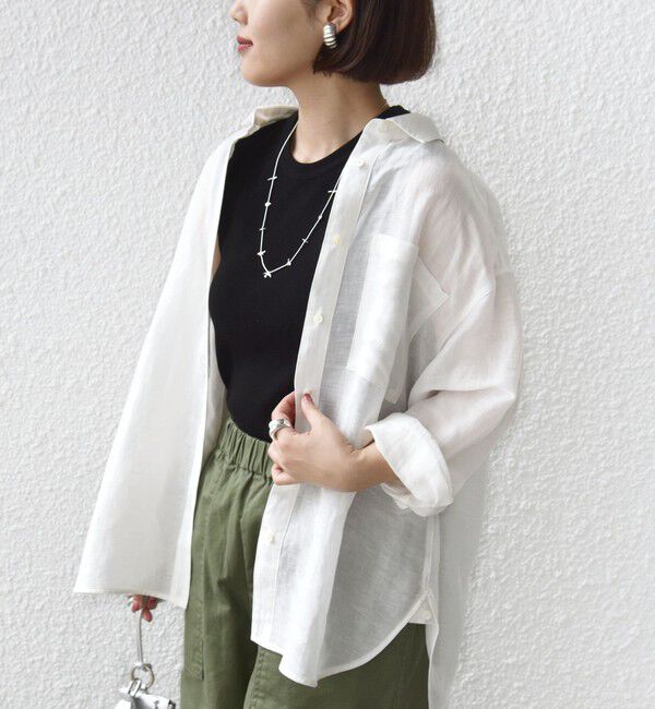 SHIPS for women「【実力派ベーシック】〈手洗い可能〉IMPERIAL LINEN 混 オーバー サイズ シャツ」|シャツ・ブラウス|