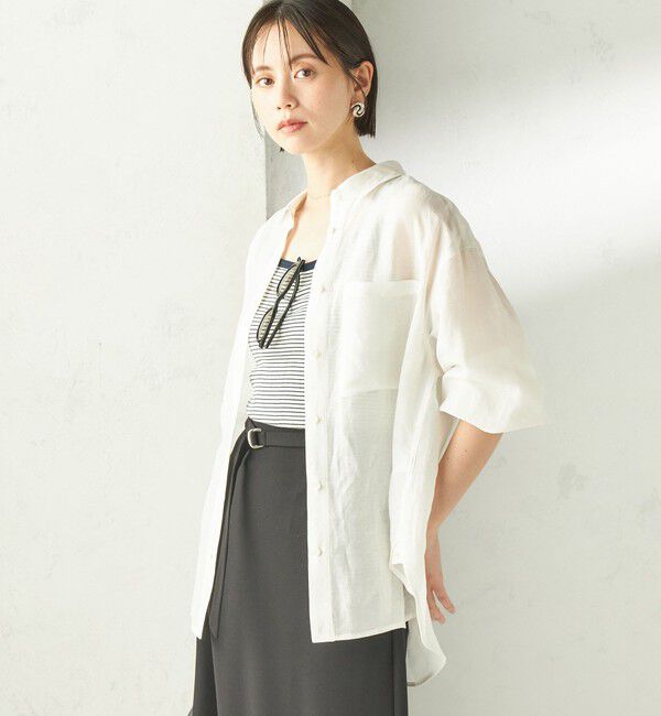 SHIPS for women「【実力派ベーシック】〈手洗い可能〉IMPERIAL LINEN 混 オーバー サイズ シャツ」|シャツ・ブラウス|