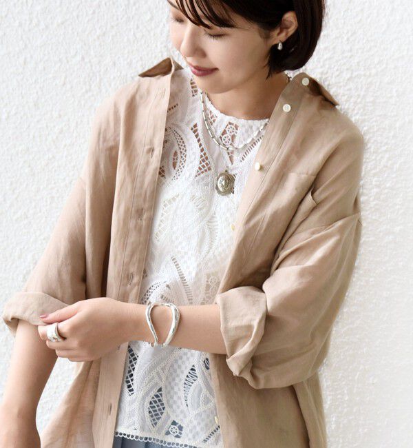 SHIPS for women「【実力派ベーシック】〈手洗い可能〉IMPERIAL LINEN 混 オーバー サイズ シャツ」|シャツ・ブラウス|ベージュ