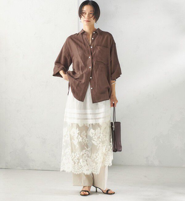 SHIPS for women「【実力派ベーシック】〈手洗い可能〉IMPERIAL LINEN 混 オーバー サイズ シャツ」|シャツ・ブラウス|