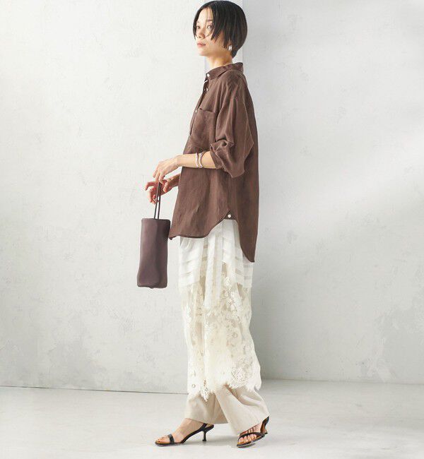 SHIPS for women「【実力派ベーシック】〈手洗い可能〉IMPERIAL LINEN 混 オーバー サイズ シャツ」|シャツ・ブラウス|