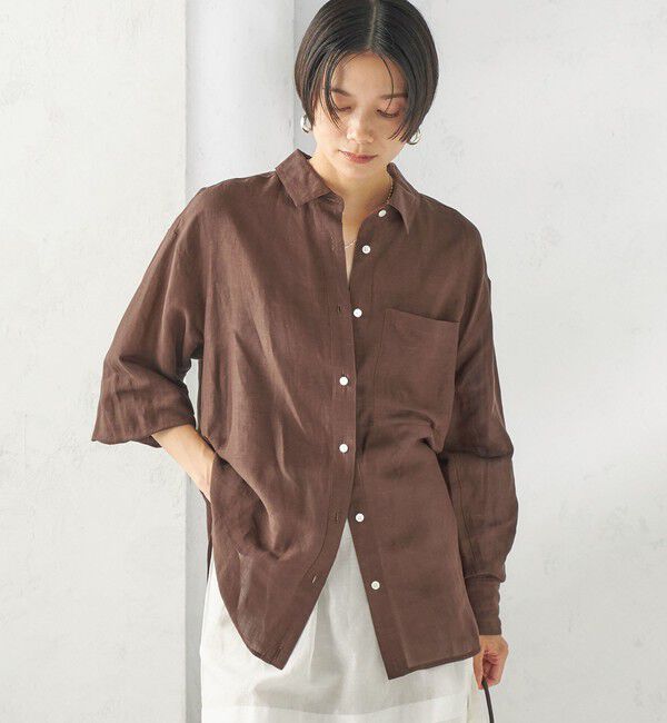 SHIPS for women「【実力派ベーシック】〈手洗い可能〉IMPERIAL LINEN 混 オーバー サイズ シャツ」|シャツ・ブラウス|