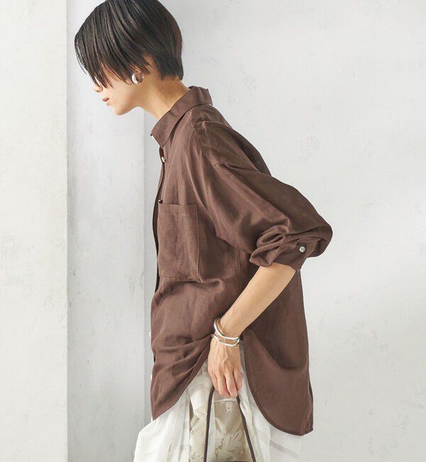 SHIPS for women「【実力派ベーシック】〈手洗い可能〉IMPERIAL LINEN 混 オーバー サイズ シャツ」|シャツ・ブラウス|
