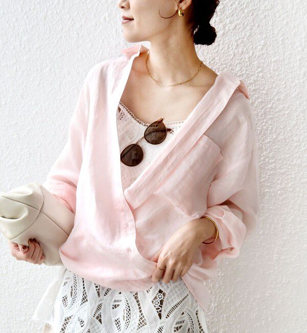 SHIPS for women「【実力派ベーシック】〈手洗い可能〉IMPERIAL LINEN 混 オーバー サイズ シャツ」|シャツ・ブラウス|
