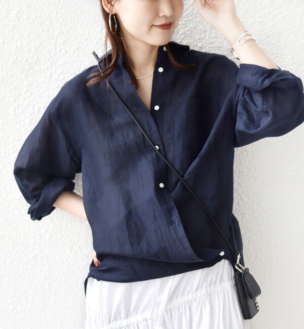 SHIPS for women「【実力派ベーシック】〈手洗い可能〉IMPERIAL LINEN 混 オーバー サイズ シャツ」|シャツ・ブラウス|