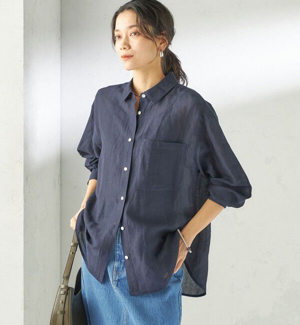 SHIPS for women「【実力派ベーシック】〈手洗い可能〉IMPERIAL LINEN 混 オーバー サイズ シャツ」|シャツ・ブラウス|