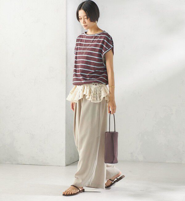 SHIPS for women「〈接触冷感/防シワ/洗濯機可能〉麻調 ウエスト リボン インタック イージー パンツ」|その他|
