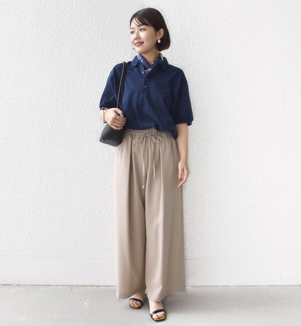 SHIPS for women「〈接触冷感/防シワ/洗濯機可能〉麻調 ウエスト リボン インタック イージー パンツ」|その他|