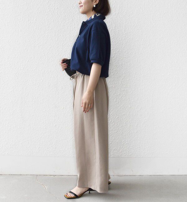 SHIPS for women「〈接触冷感/防シワ/洗濯機可能〉麻調 ウエスト リボン インタック イージー パンツ」|その他|