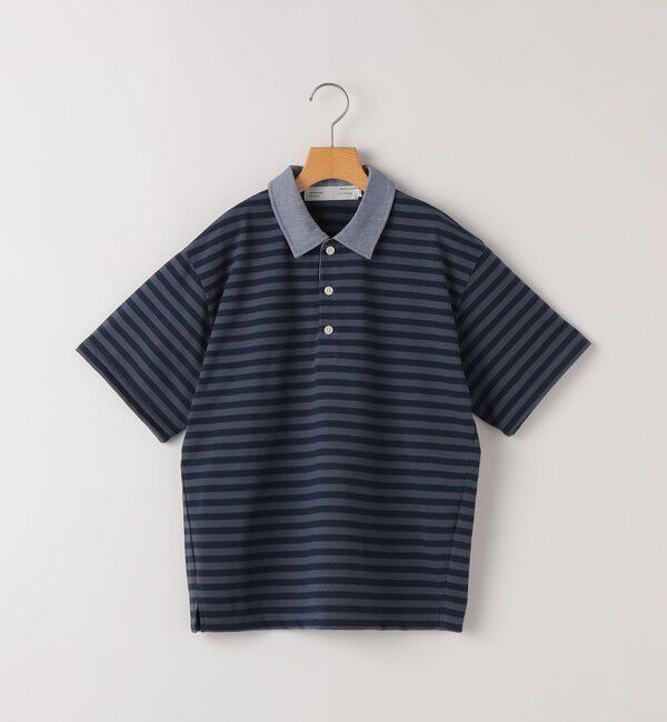 SHIPS KIDS「THYARD:140～160cm / ボーダー ポロシャツ」|ポロシャツ|ネイビー