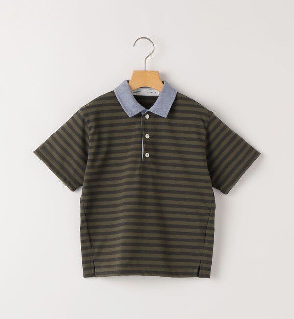 SHIPS KIDS「THYARD:100～130cm / ボーダー ポロシャツ」|ポロシャツ|ブラウン