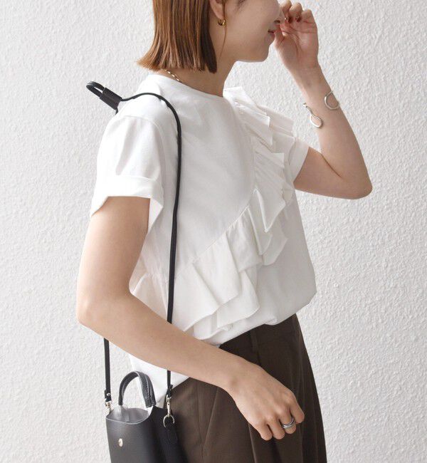 SHIPS any「SHIPS any:〈洗濯機可能〉ジャージー フリル TEE」|Tシャツ・カットソー|