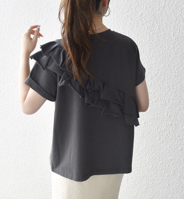 SHIPS any「SHIPS any:〈洗濯機可能〉ジャージー フリル TEE」|Tシャツ・カットソー|