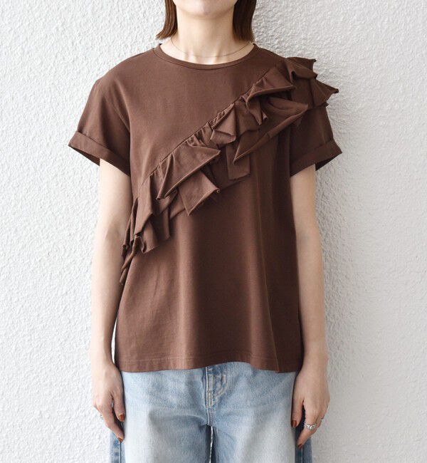 SHIPS any「SHIPS any:〈洗濯機可能〉ジャージー フリル TEE」|Tシャツ・カットソー|