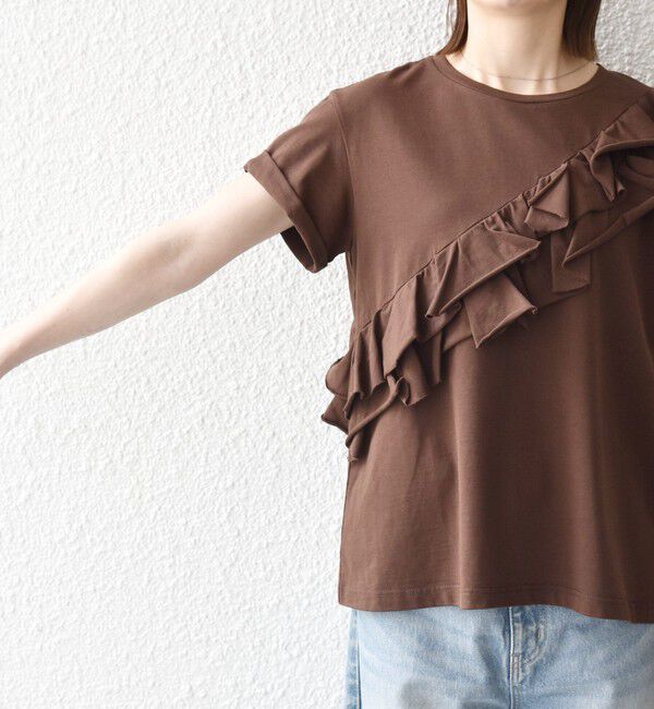 SHIPS any「SHIPS any:〈洗濯機可能〉ジャージー フリル TEE」|Tシャツ・カットソー|