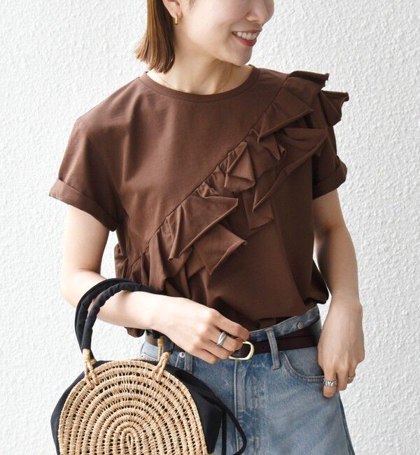 SHIPS any「SHIPS any:〈洗濯機可能〉ジャージー フリル TEE」|Tシャツ・カットソー|