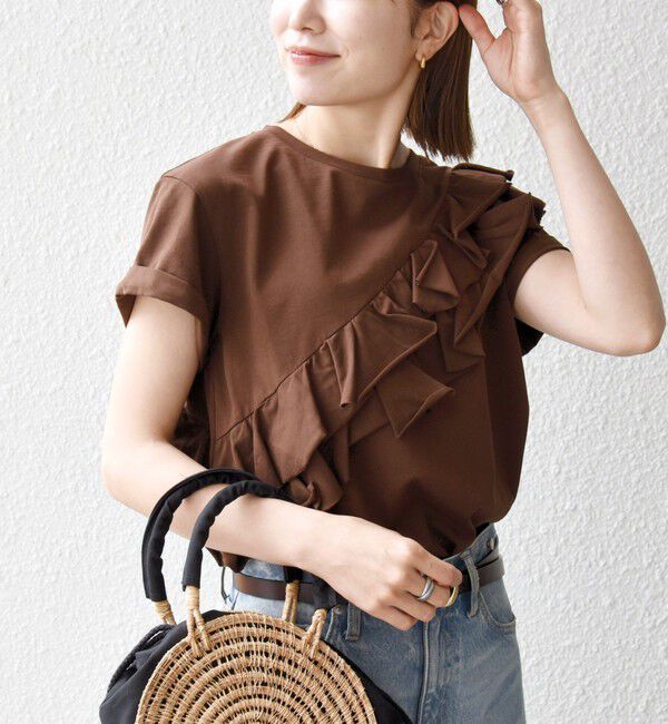 SHIPS any「SHIPS any:〈洗濯機可能〉ジャージー フリル TEE」|Tシャツ・カットソー|