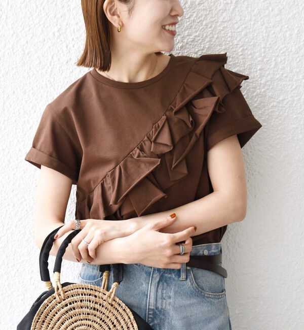 SHIPS any「SHIPS any:〈洗濯機可能〉ジャージー フリル TEE」|Tシャツ・カットソー|