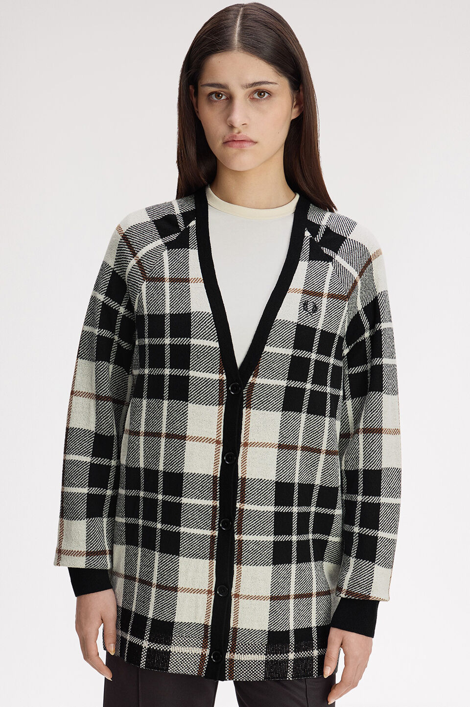FRED PERRY 「FRED PERRY／Boucle Tartan Cardigan／タータンチェックカーディガン」|カーディガン|