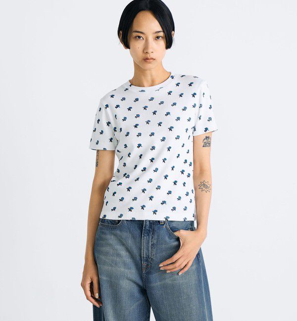 Edition「コットンモダールフライス フラワープリント Tシャツ」|Tシャツ・カットソー|