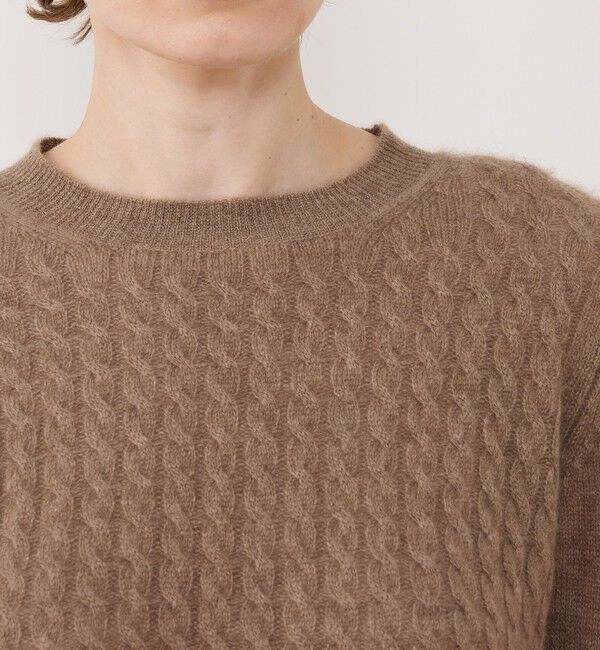 GALERIE VIE「モンゴルカシミヤケーブル クルーネックプルオーバー」|ニット・セーター|