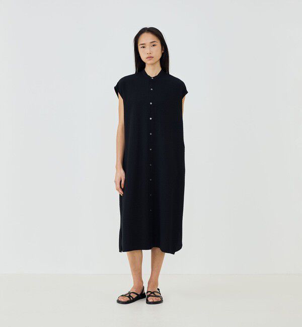 GALERIE VIE「ソフトウェーブ バンドカラーシャツワンピース」|ワンピース|