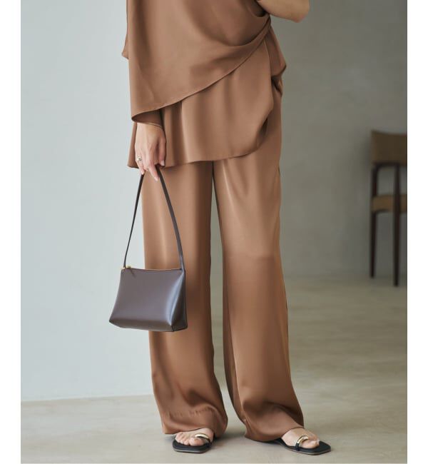 Plage「dull satin straight パンツ」|その他|キャメル A