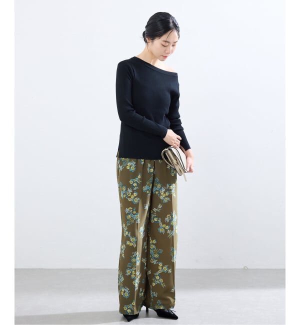 IENA「《予約/手洗い可》ECO SPLASH ボートネックプルオーバー」|ニット・セーター|