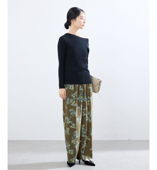 IENA「《予約/手洗い可》ECO SPLASH ボートネックプルオーバー」|ニット・セーター|