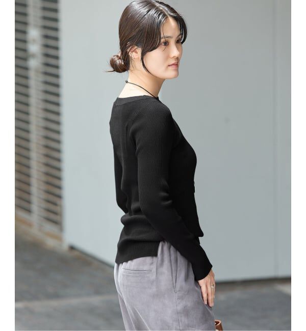IENA「《予約/手洗い可》ECO SPLASH ボートネックプルオーバー」|ニット・セーター|