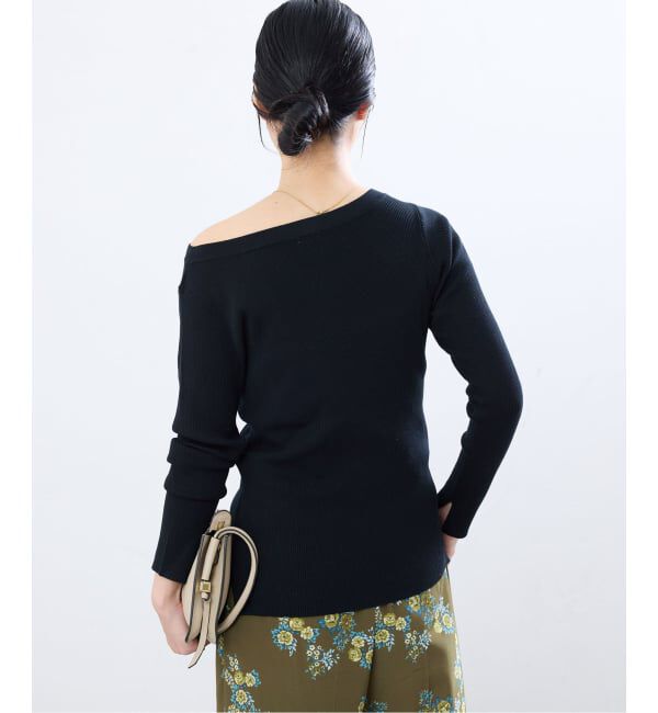 IENA「《予約/手洗い可》ECO SPLASH ボートネックプルオーバー」|ニット・セーター|