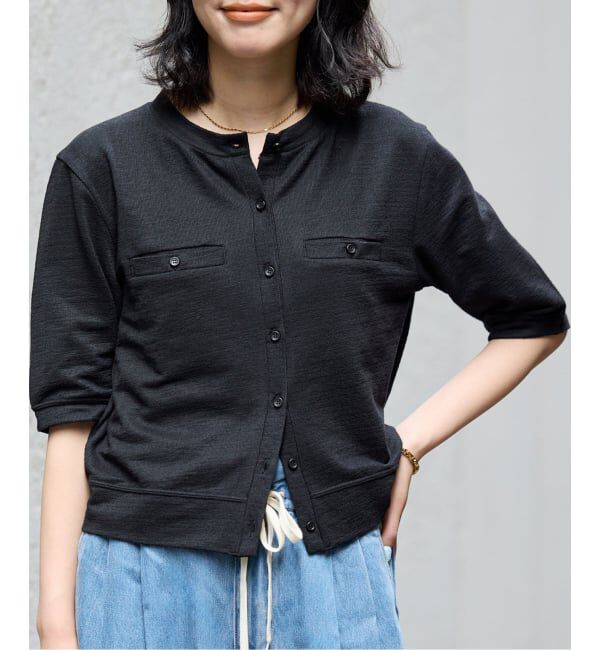 SLOBE IENA「《WEB限定カラーあり》スラブテレコSSカーディガン」|カーディガン|