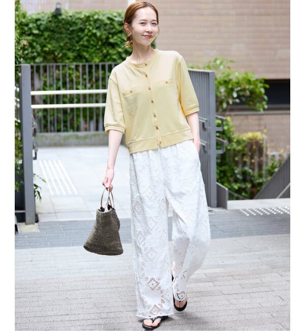 SLOBE IENA「《WEB限定カラーあり》スラブテレコSSカーディガン」|カーディガン|