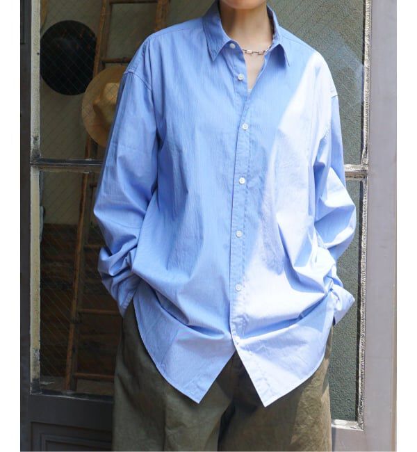 journal standard luxe「ハイカウントタイプライターPlainシャツ」|シャツ・ブラウス|ブルー