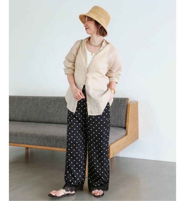 Spick and Span「《全15色 / 追加3》 80リネンカシュクール ビッグシャツ」|シャツ・ブラウス|