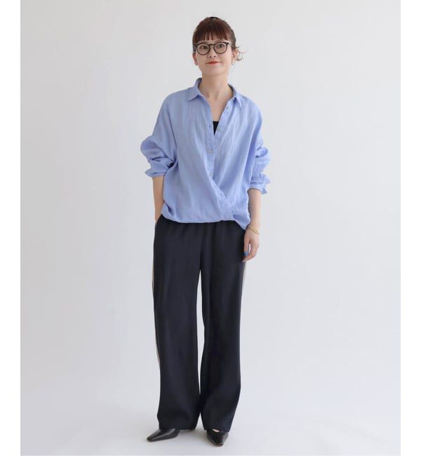 Spick and Span「《全15色 / 追加3》 80リネンカシュクール ビッグシャツ」|シャツ・ブラウス|