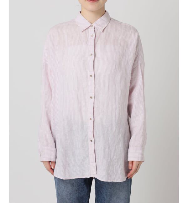 Spick and Span「《全15色 / 追加3》 80リネンカシュクール ビッグシャツ」|シャツ・ブラウス|