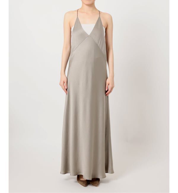 NOBLE「《追加》【洗える】サテンアジャストキャミワンピース」|ワンピース|