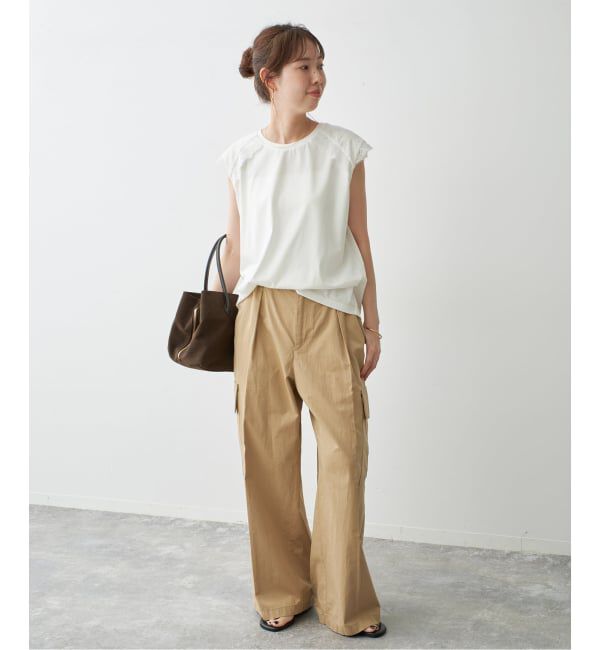 Spick and Span「レースコンビフレンチスリーブTシャツ」|Tシャツ・カットソー|