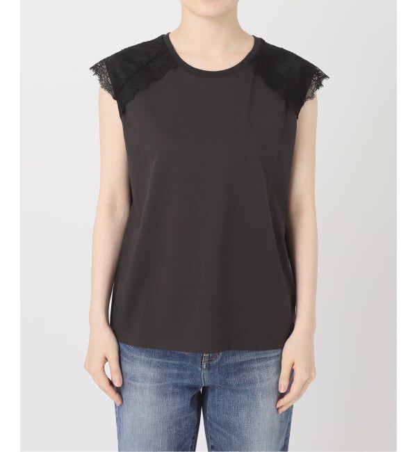 Spick and Span「レースコンビフレンチスリーブTシャツ」|Tシャツ・カットソー|