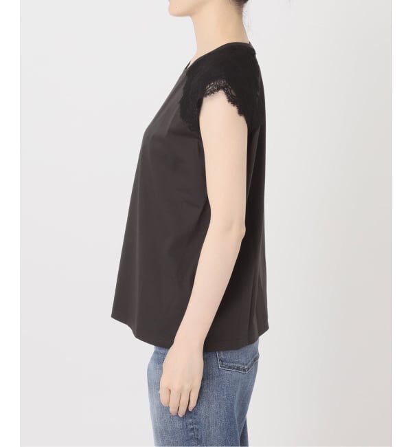 Spick and Span「レースコンビフレンチスリーブTシャツ」|Tシャツ・カットソー|