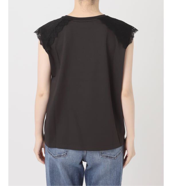 Spick and Span「レースコンビフレンチスリーブTシャツ」|Tシャツ・カットソー|