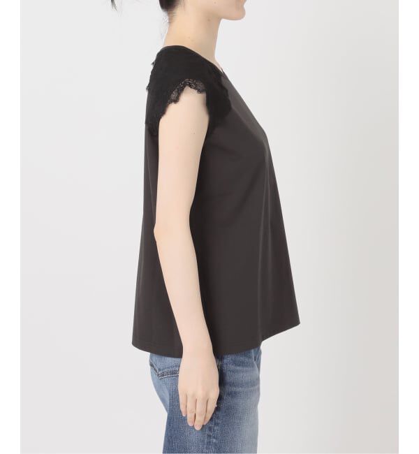Spick and Span「レースコンビフレンチスリーブTシャツ」|Tシャツ・カットソー|