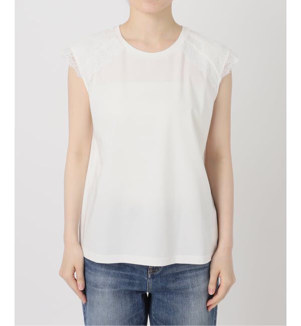 Spick and Span「レースコンビフレンチスリーブTシャツ」|Tシャツ・カットソー|