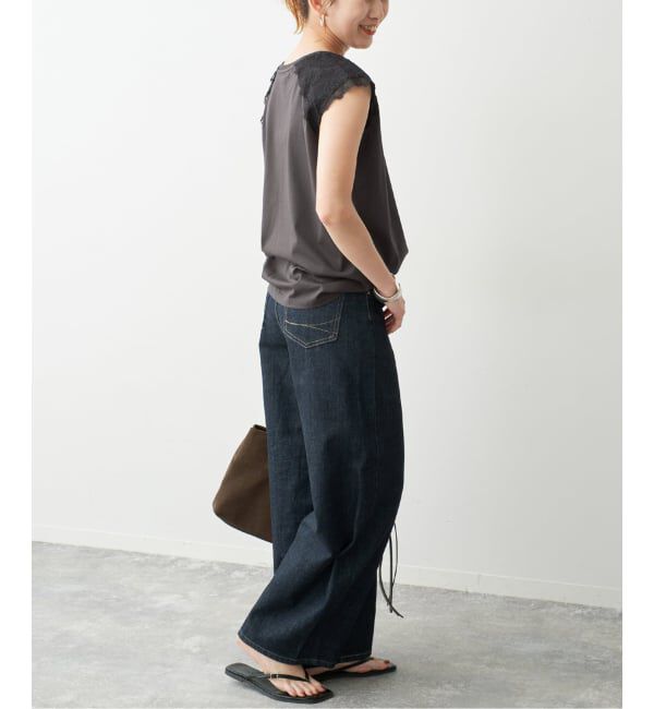 Spick and Span「レースコンビフレンチスリーブTシャツ」|Tシャツ・カットソー|
