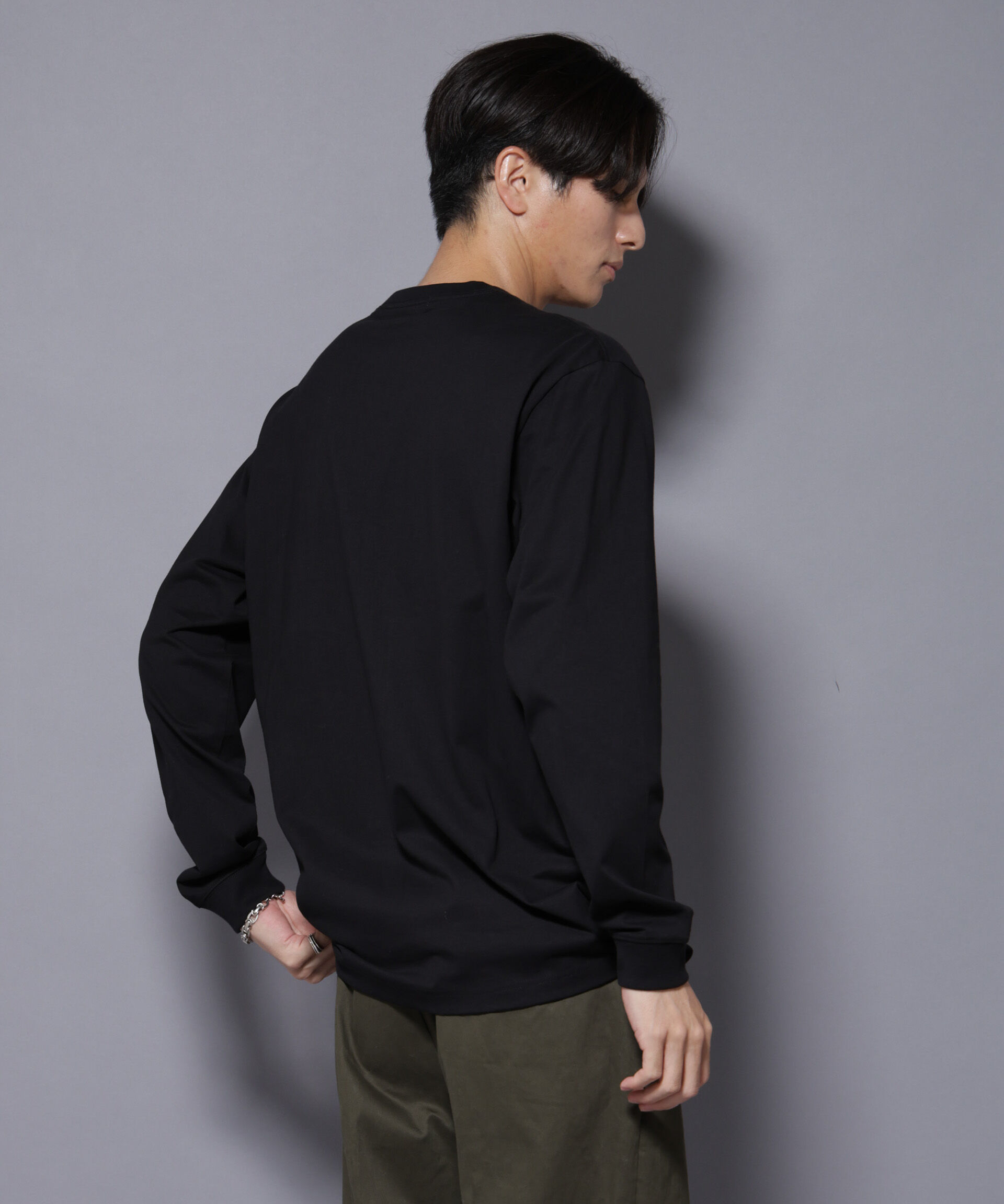 NANO universe「フェザー エンブロイダリー ロングスリーブTシャツ」|Tシャツ・カットソー|