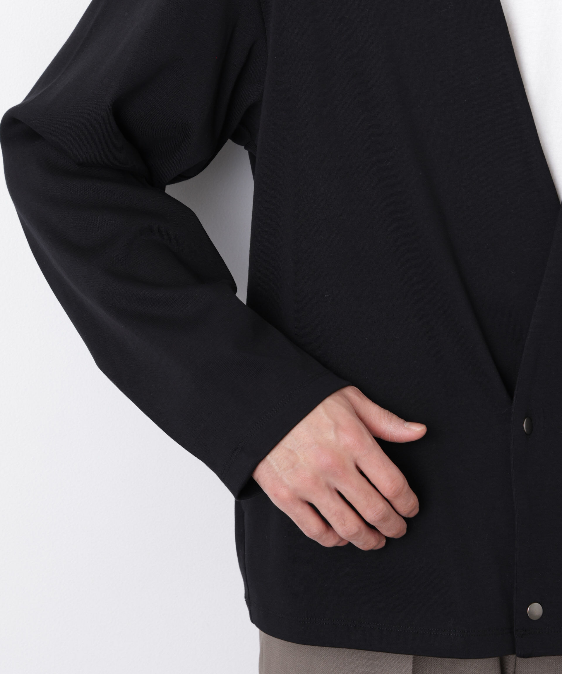 NANO universe「「FORMAL JERSEY」ノーカラーカーディガン」|Tシャツ・カットソー|