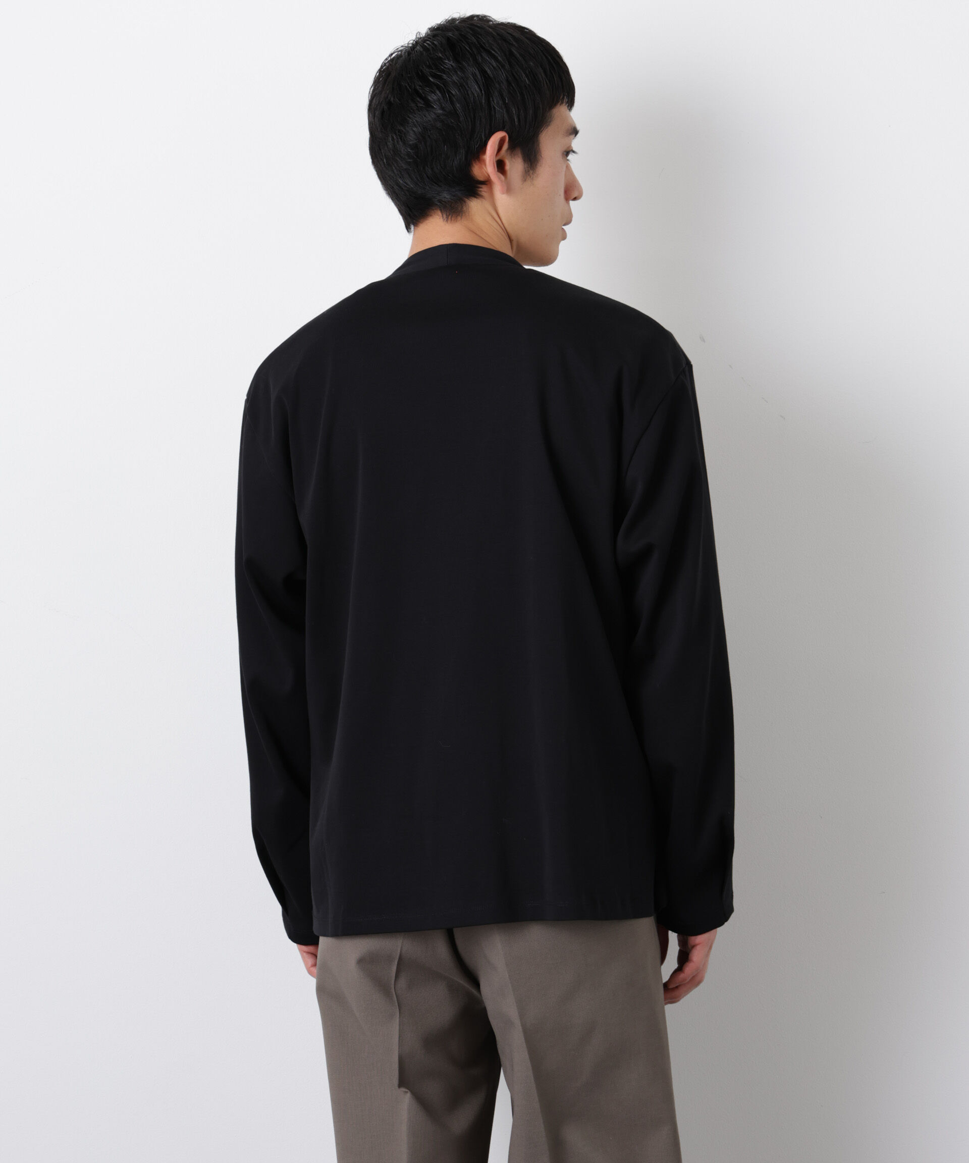 NANO universe「「FORMAL JERSEY」ノーカラーカーディガン」|Tシャツ・カットソー|